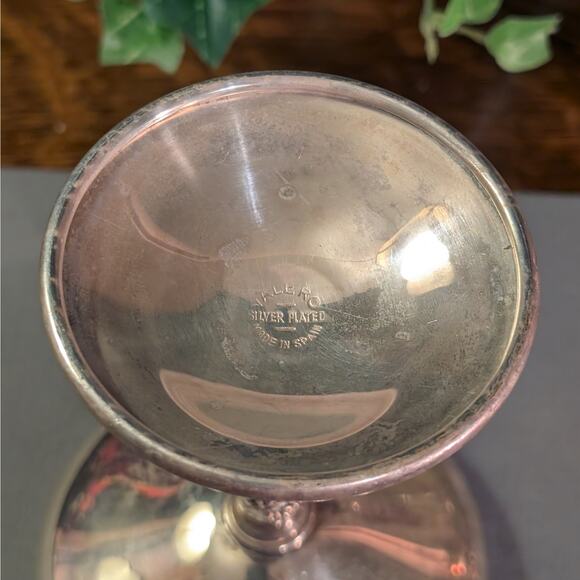 8 Vintage Silver Plated Twisted Vine Stem Martini Coupe Glasses Valero Spain - Picture 8 of 8